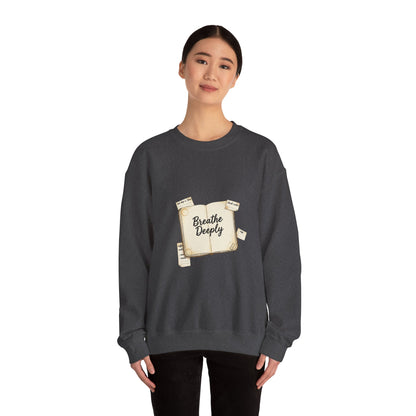 Breathe Deeply note to self Sweatshirt | paper note graphic, handwritten reminder