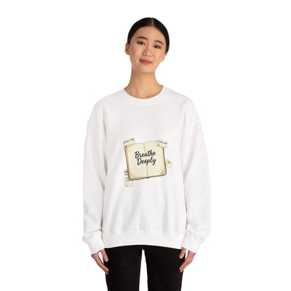Breathe Deeply note to self Sweatshirt | paper note graphic, handwritten reminder